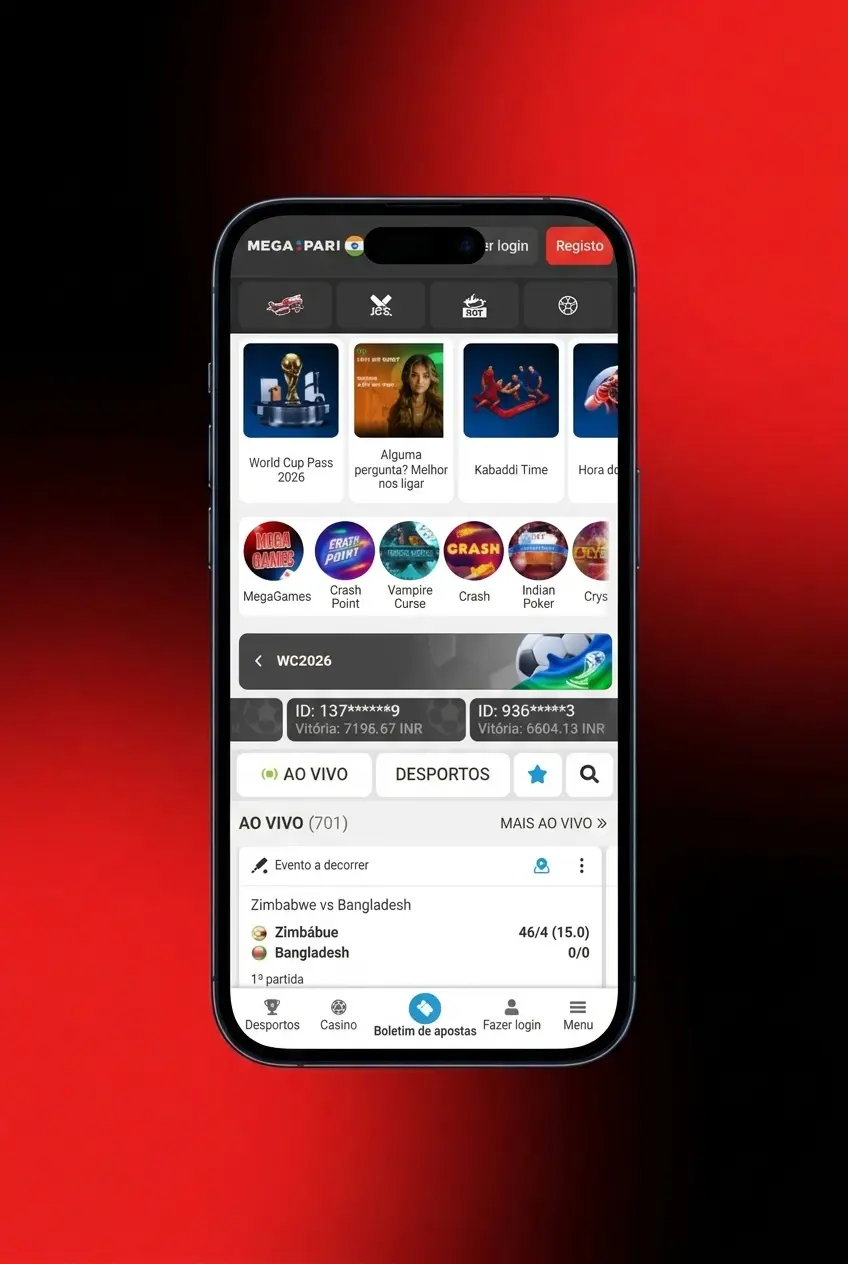 Guia de instalação da app MegaPari para iOS no iPhone com passos detalhados no Safari