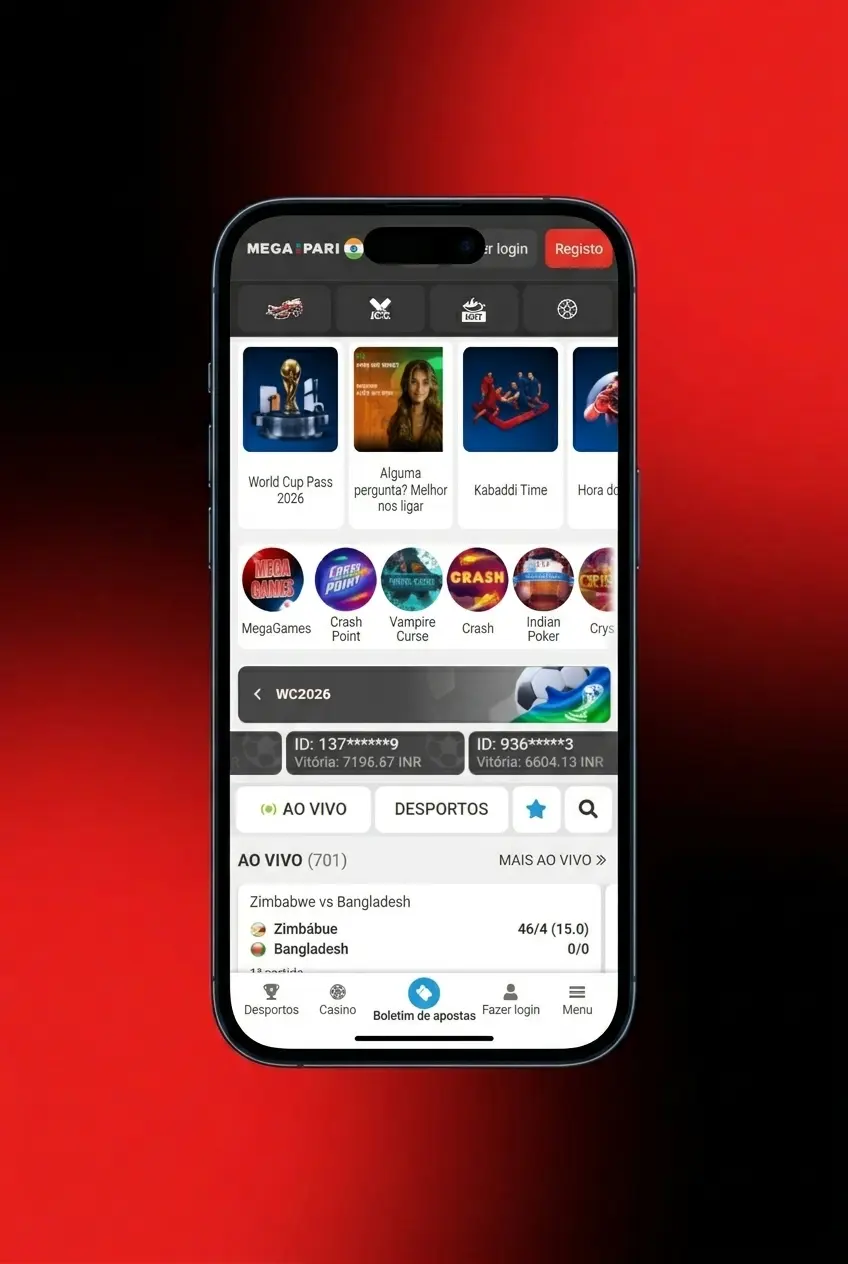 Guia de instalação da app MegaPari para iOS no iPhone com passos detalhados via Safari