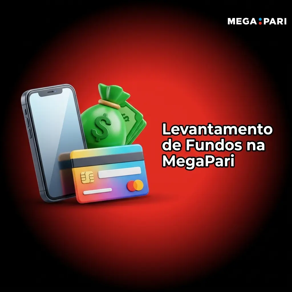 Guia de levantamento de fundos na MegaPari com passos para solicitar pagamento após verificação da conta